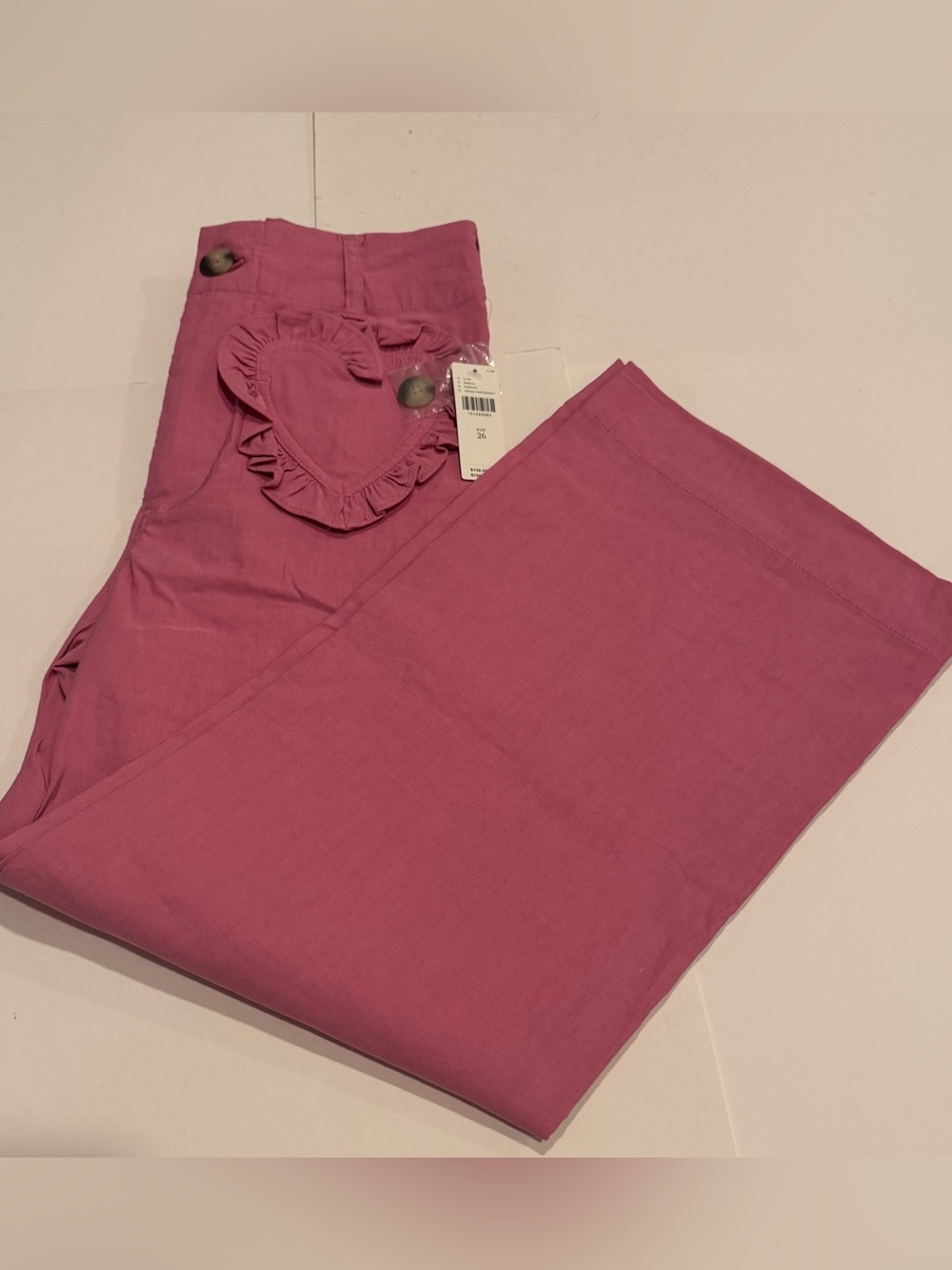 Anthropologie Maeve The Colette Heart Pocket Crop Wide-Leg Pants High Rise